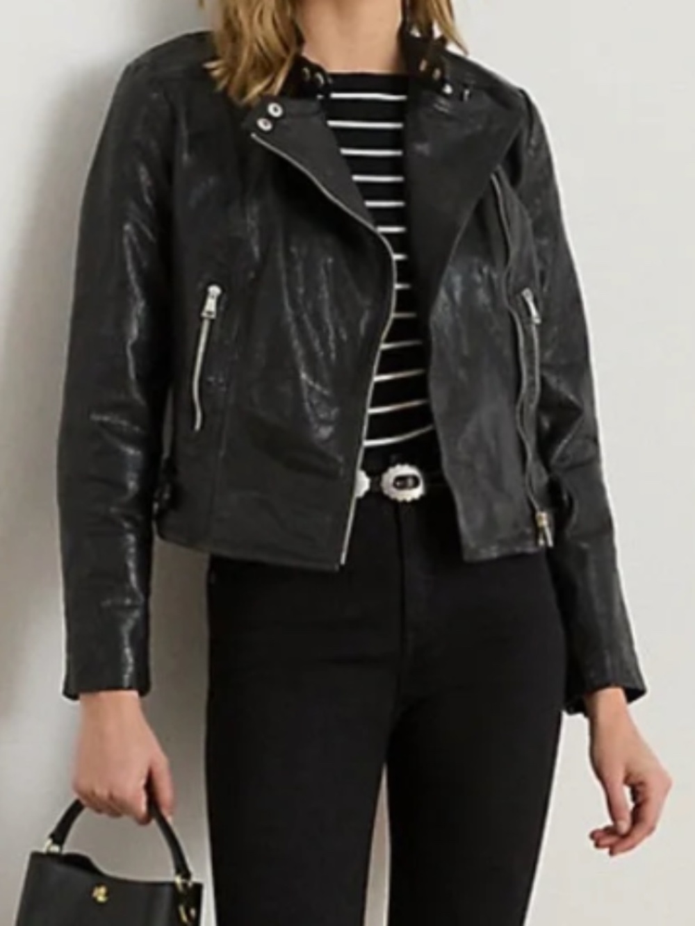 NWOT Lauren Ralph Lauren Lamsbskin Leather Jacket Women’s Size 12